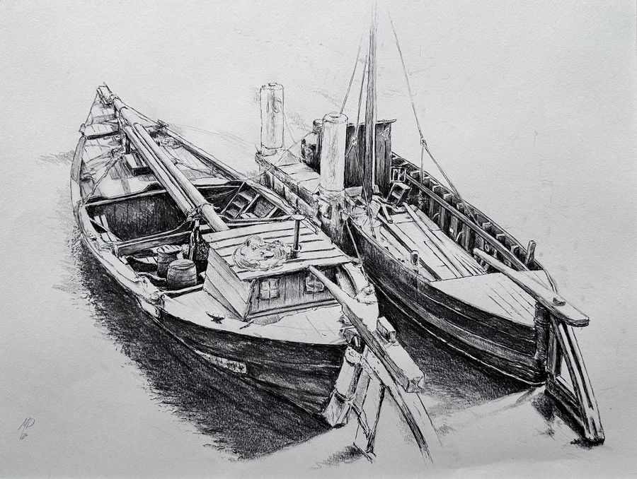 Boote auf der Ilmenau, Lüneburg